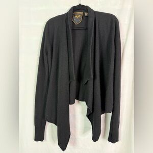 Jamison Black Waterfall Open Front Cashmere Sweater Med